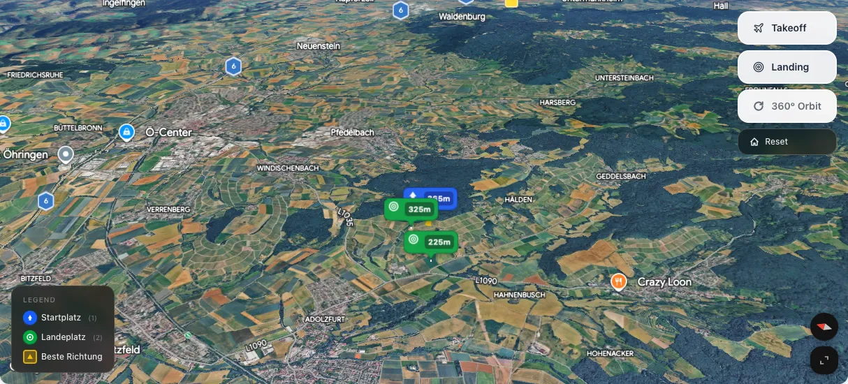 3D terrain map preview