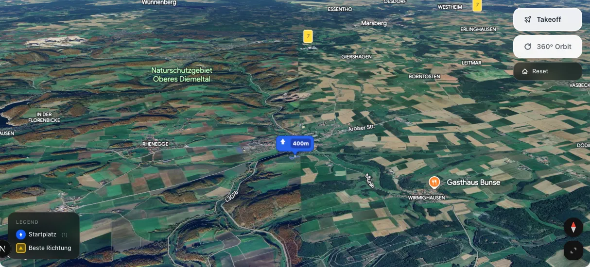 3D terrain map preview