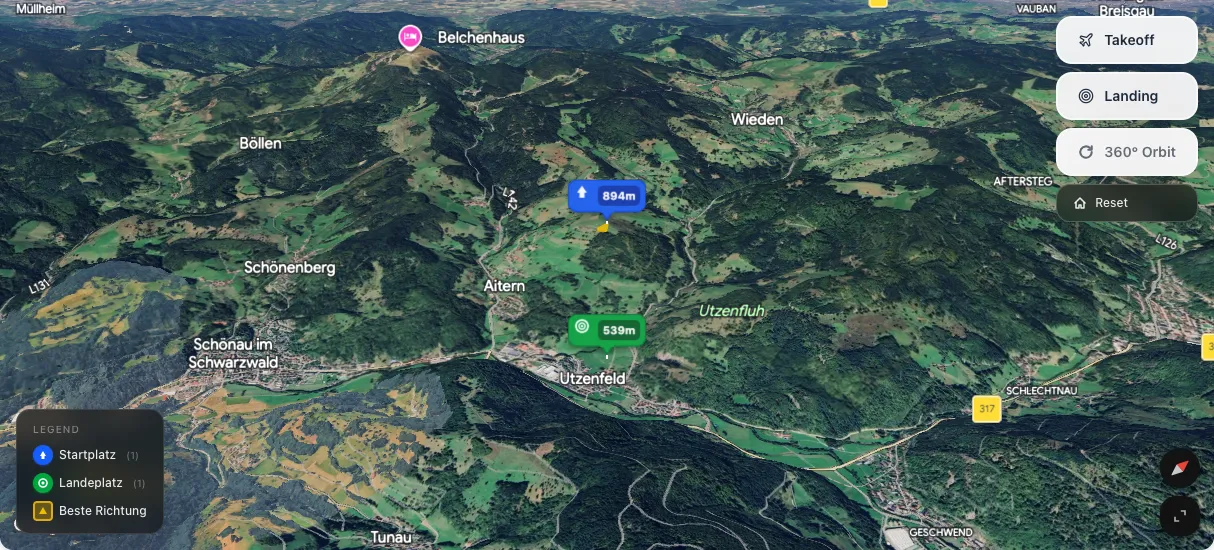 3D terrain map preview