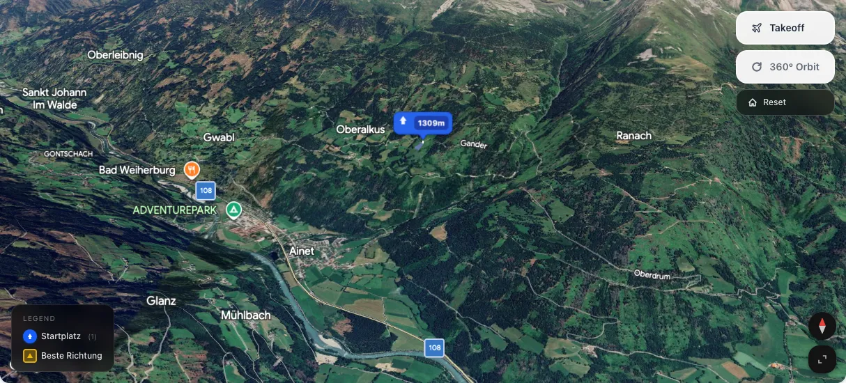 3D terrain map preview