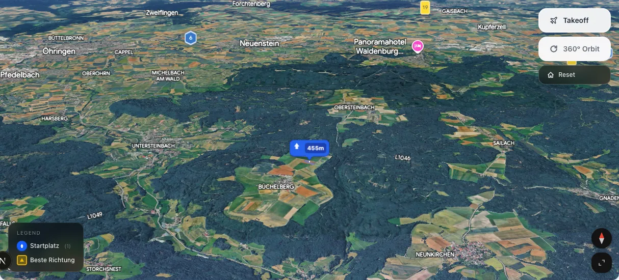 3D terrain map preview