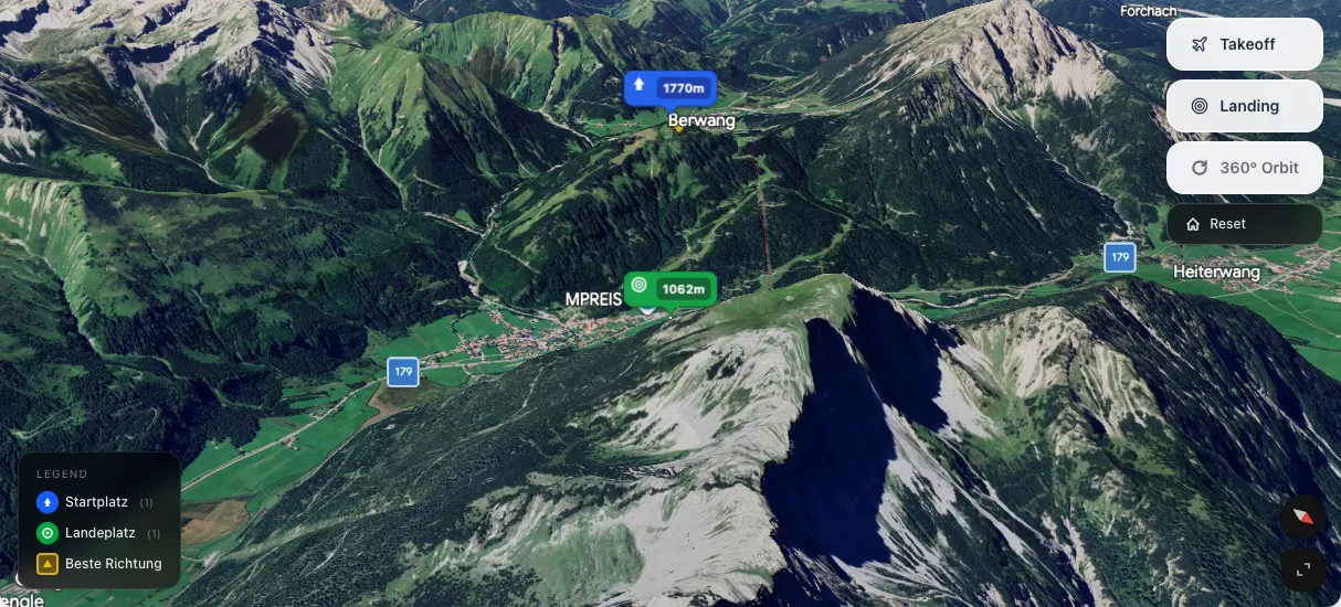 3D terrain map preview