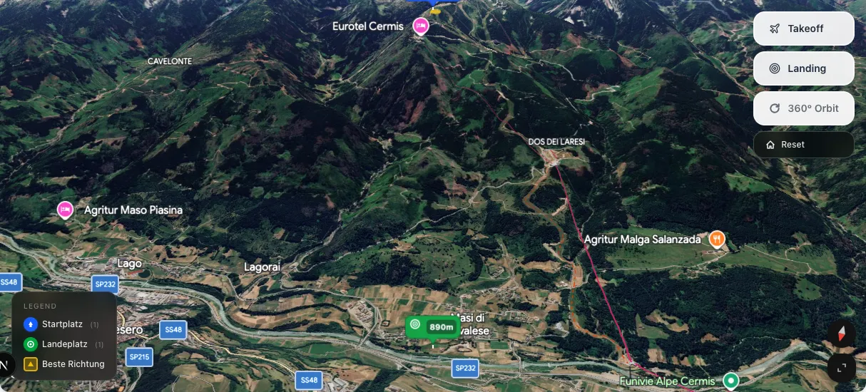 3D terrain map preview