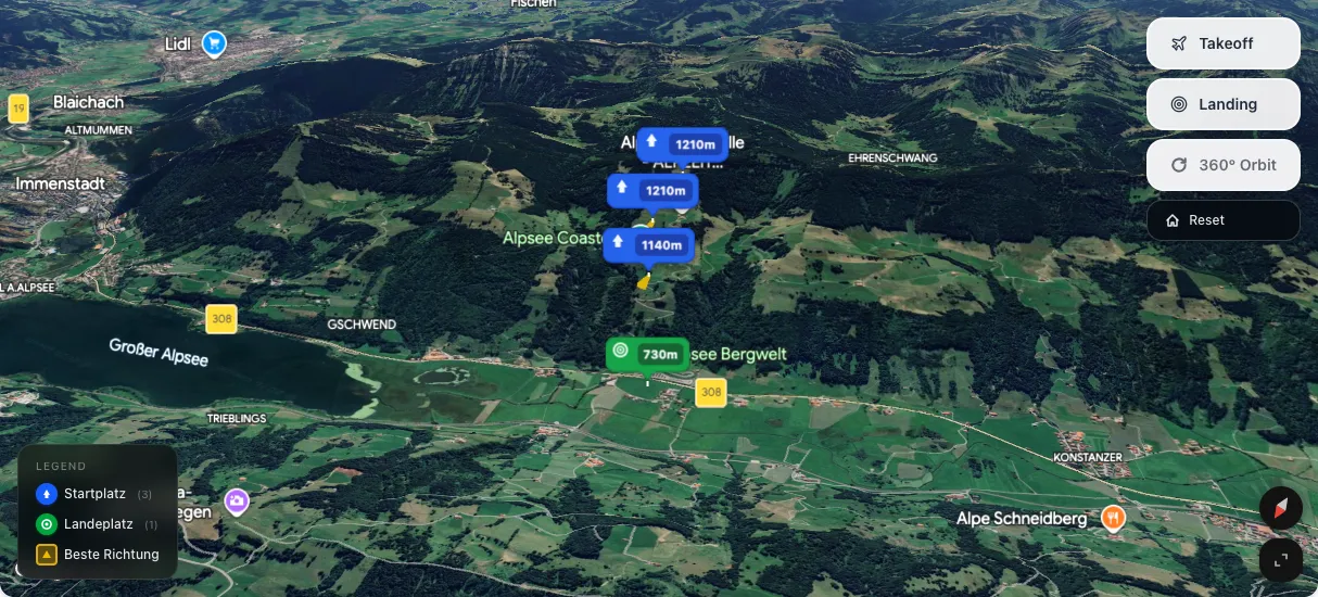 3D terrain map preview