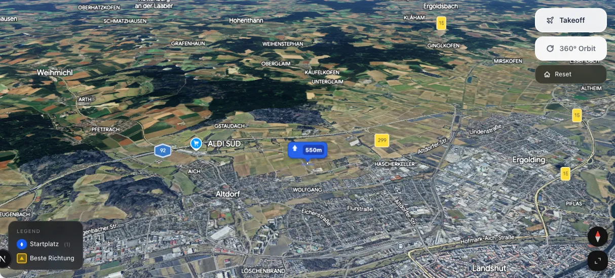 3D terrain map preview