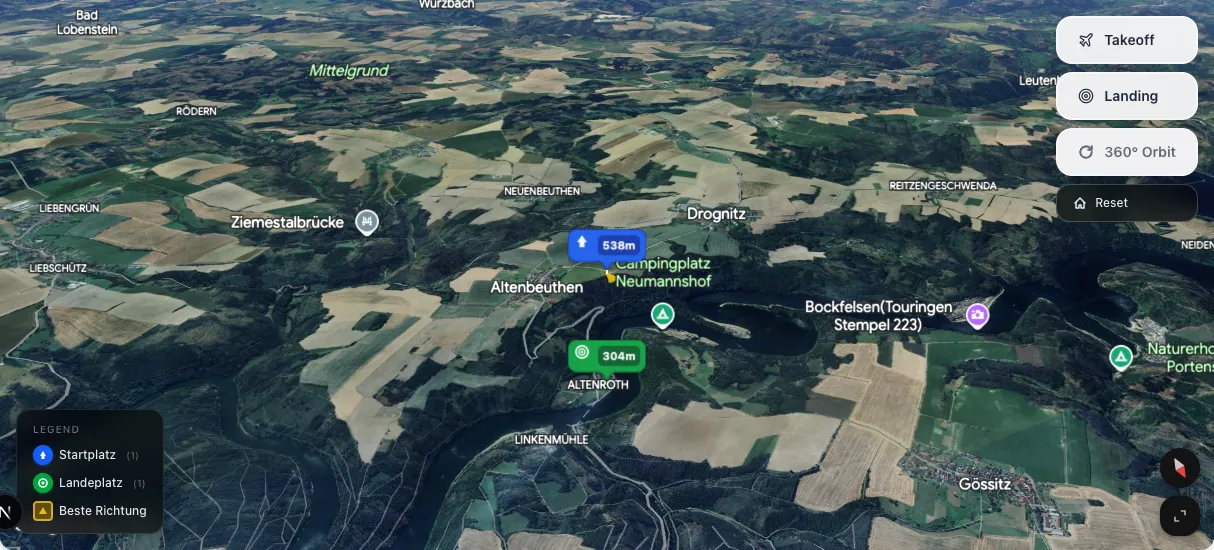 3D terrain map preview