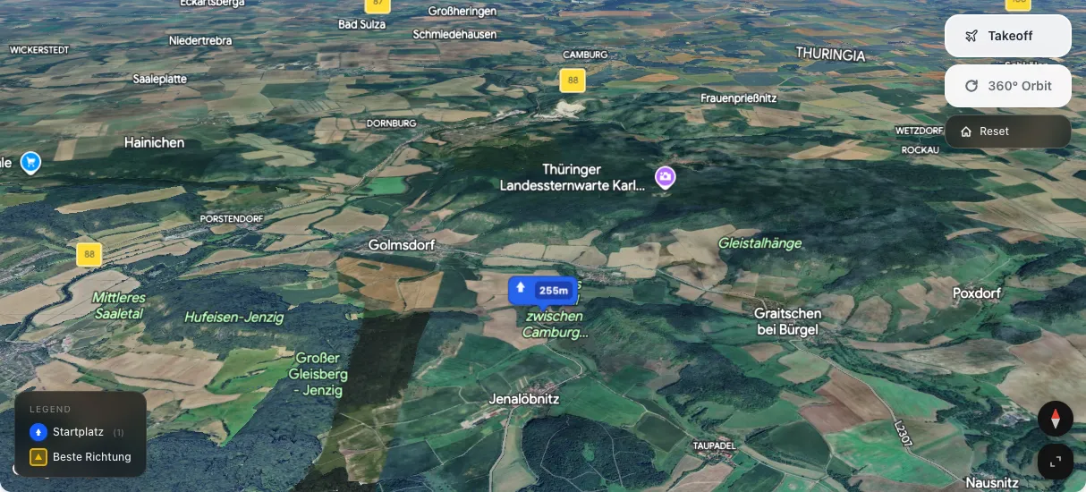 3D terrain map preview