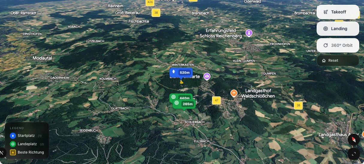 3D terrain map preview