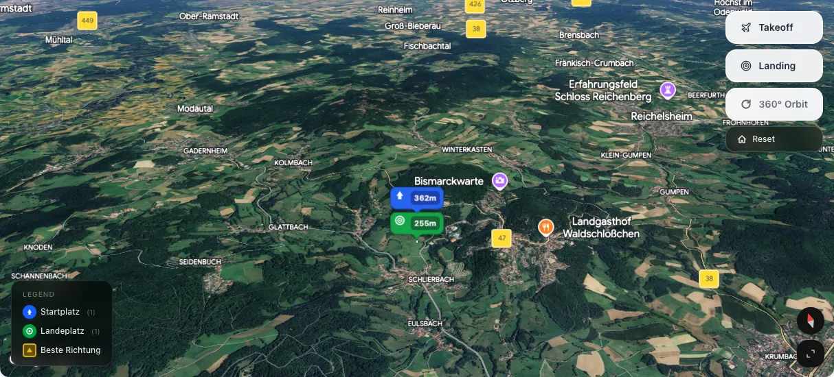 3D terrain map preview