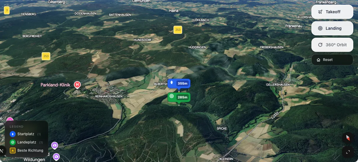 3D terrain map preview