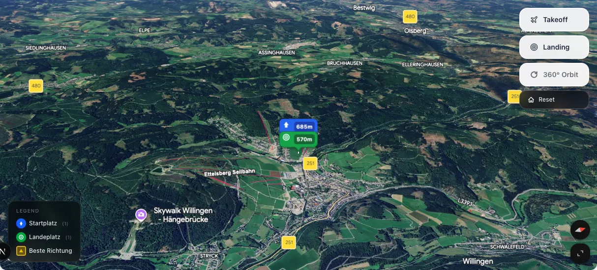 3D terrain map preview
