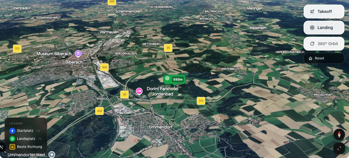 3D terrain map preview