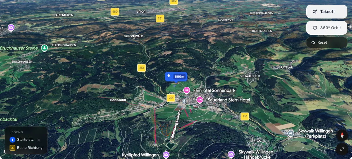 3D terrain map preview