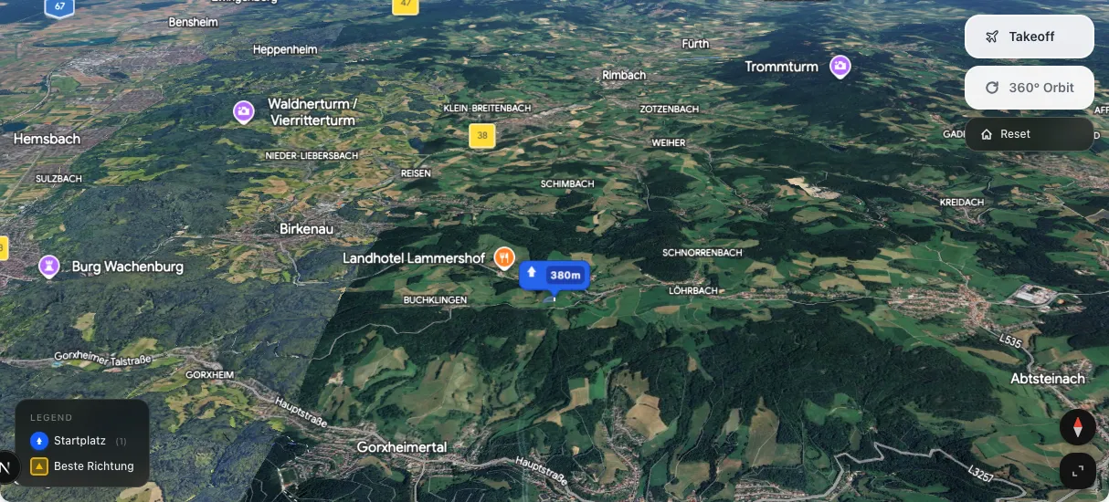 3D terrain map preview