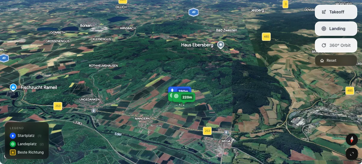 3D terrain map preview