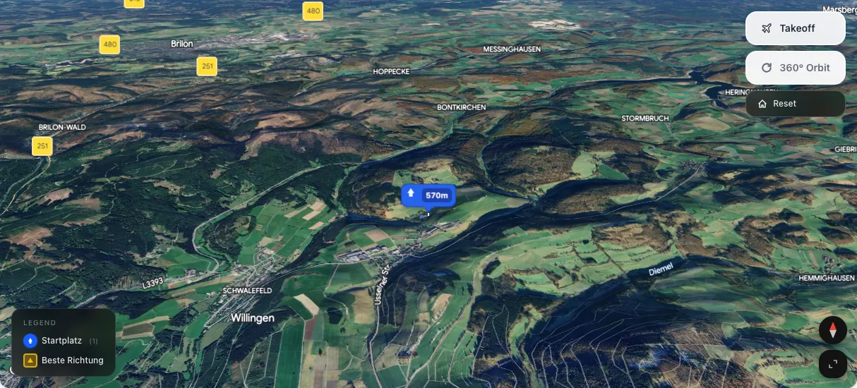 3D terrain map preview