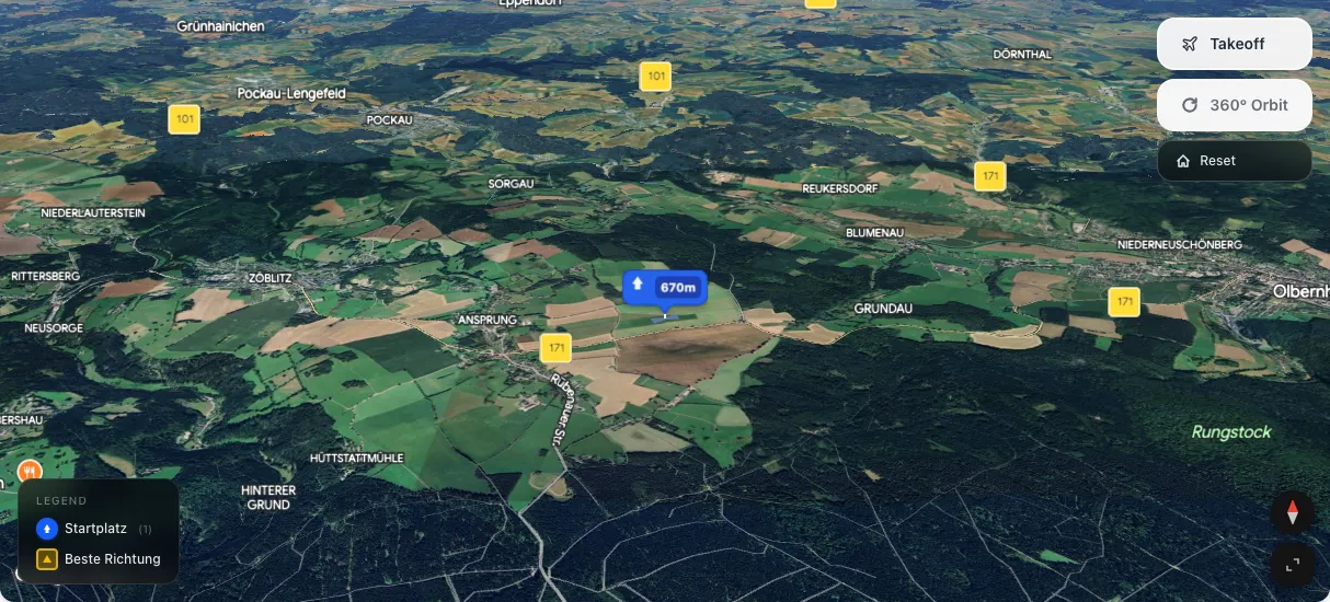 3D terrain map preview