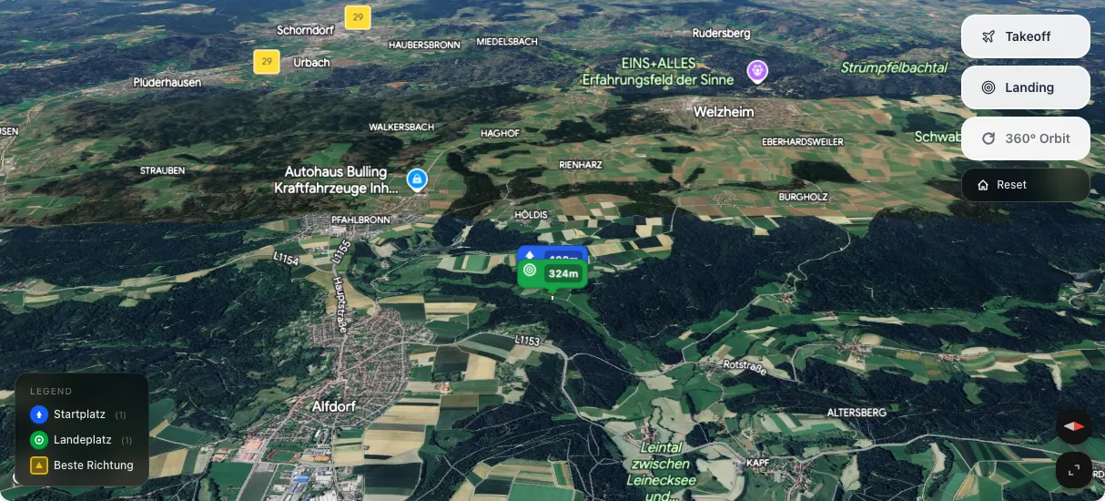 3D terrain map preview