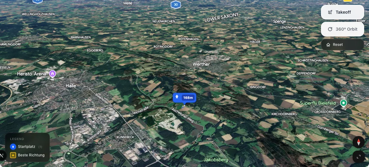 3D terrain map preview