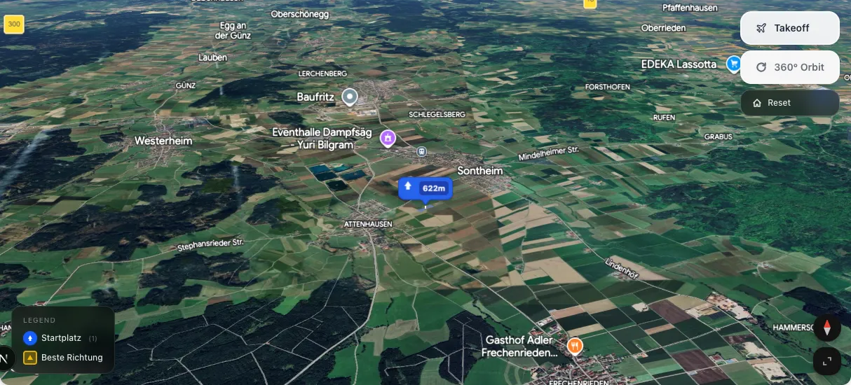 3D terrain map preview