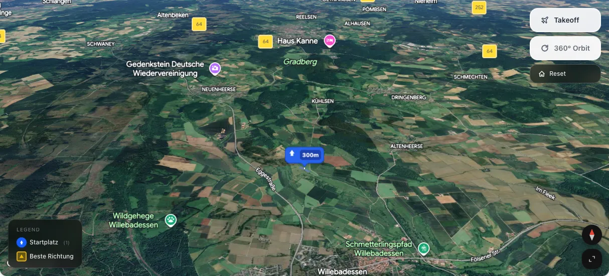 3D terrain map preview