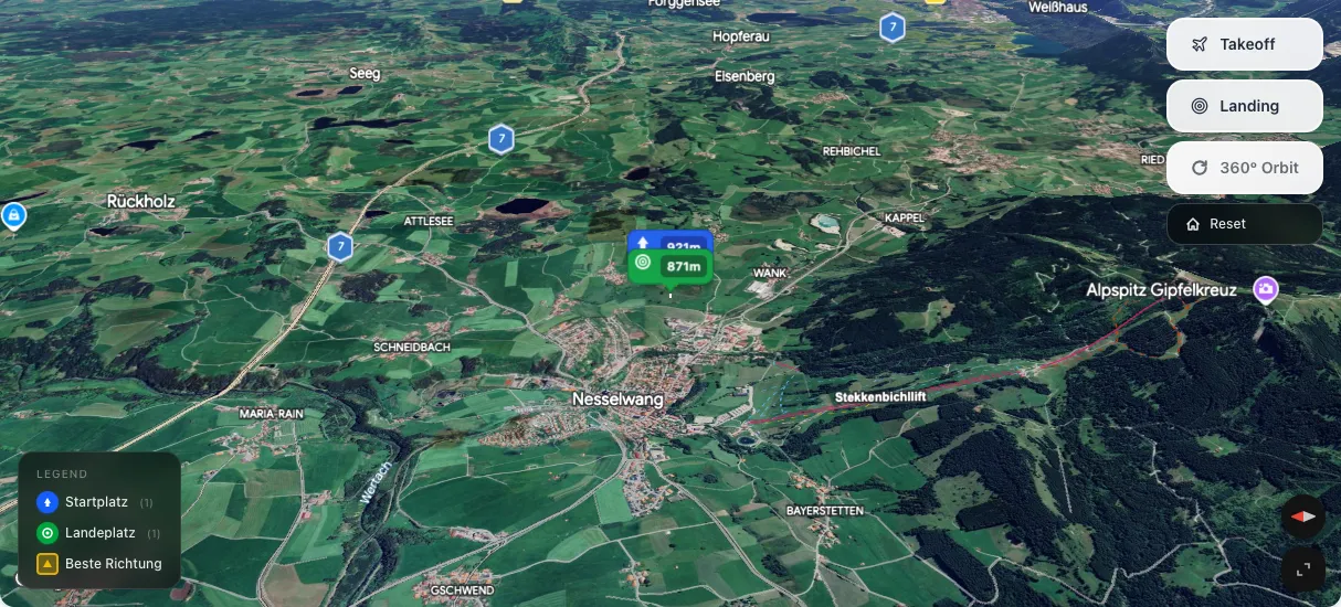 3D terrain map preview