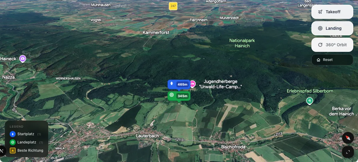 3D terrain map preview