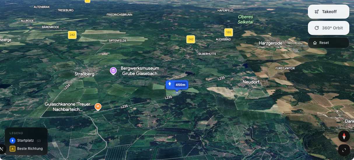 3D terrain map preview