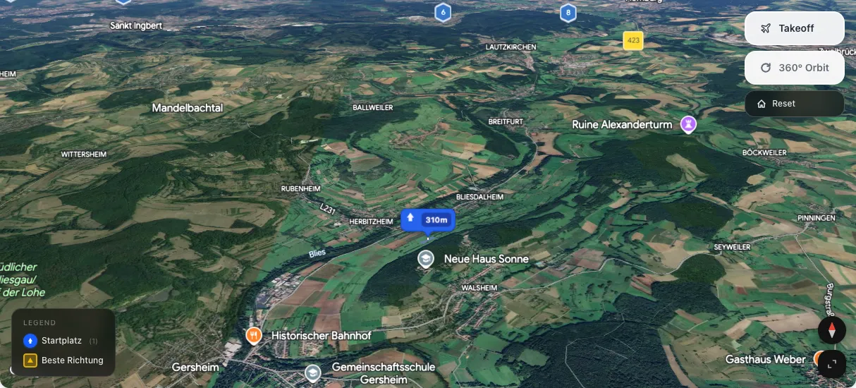 3D terrain map preview