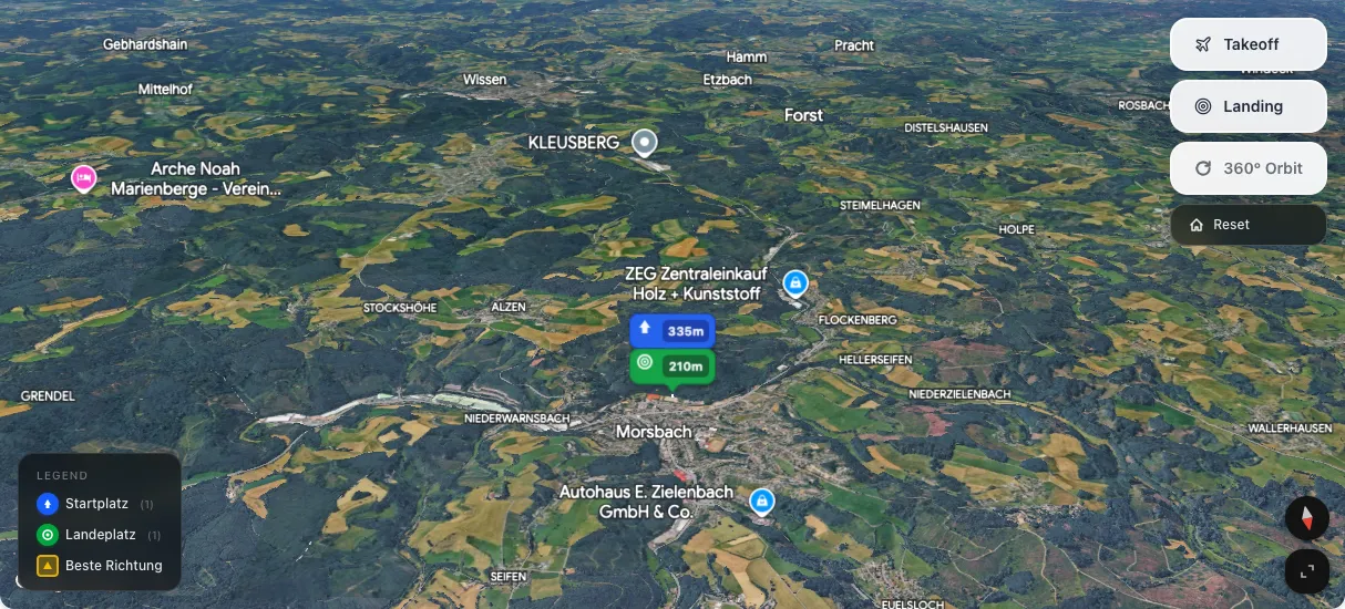 3D terrain map preview