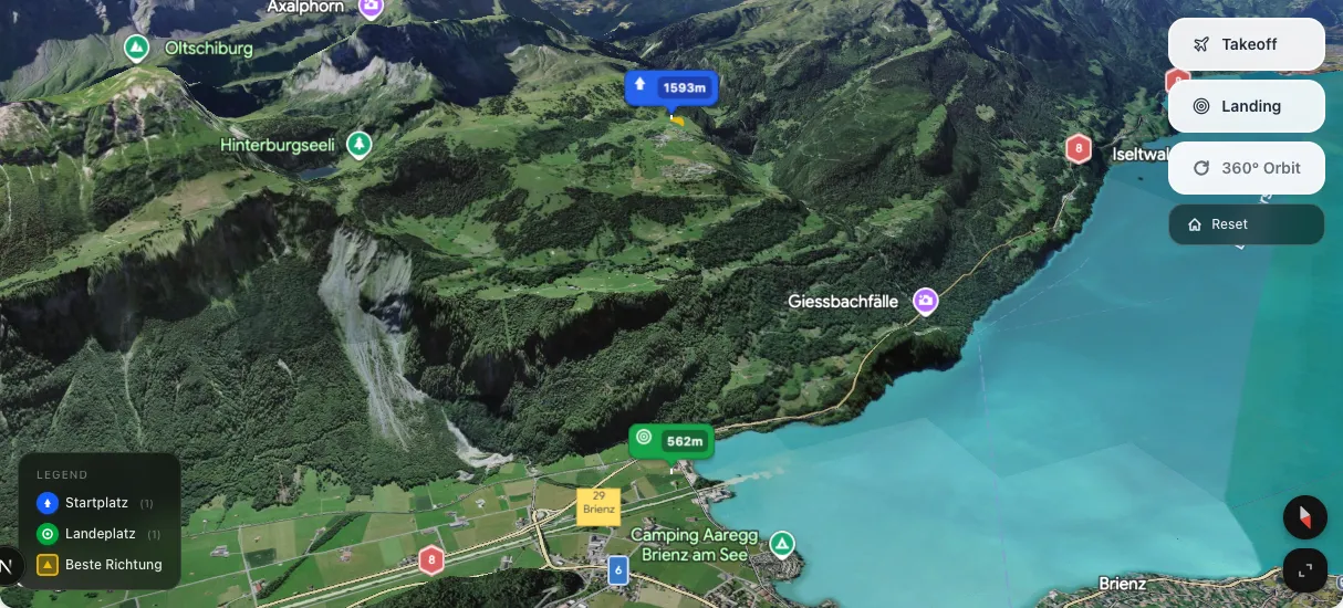 3D terrain map preview