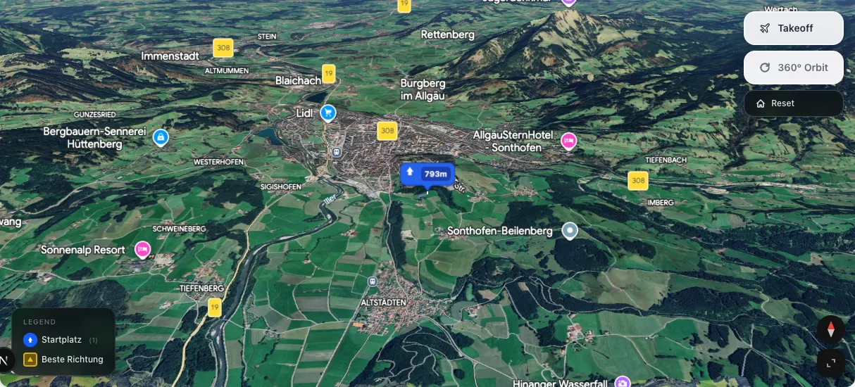 3D terrain map preview