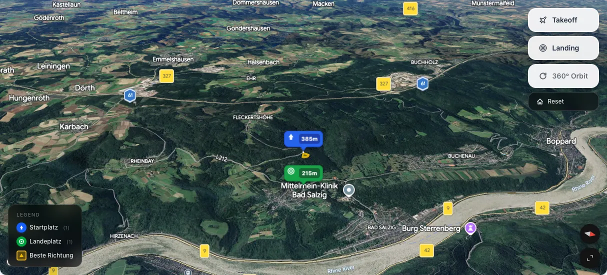 3D terrain map preview