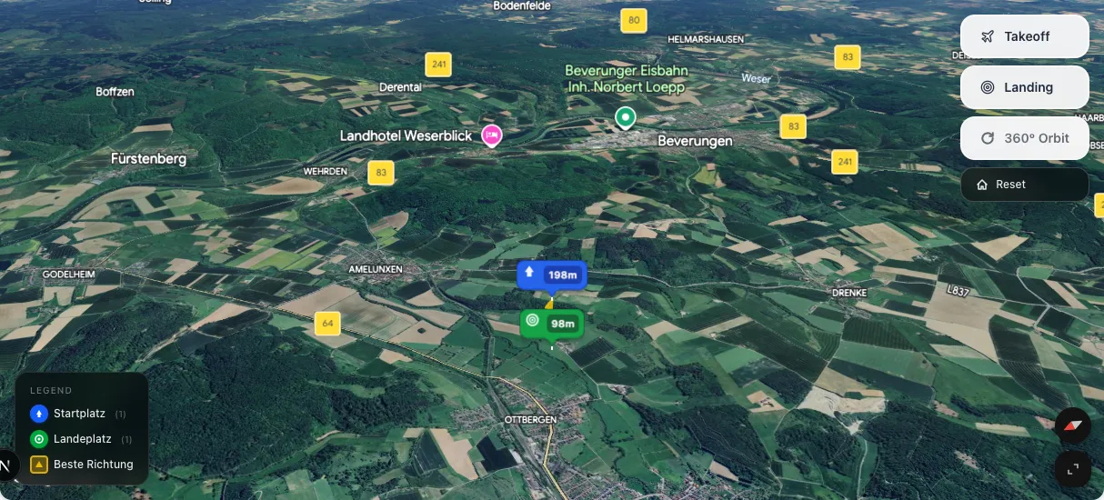 3D terrain map preview