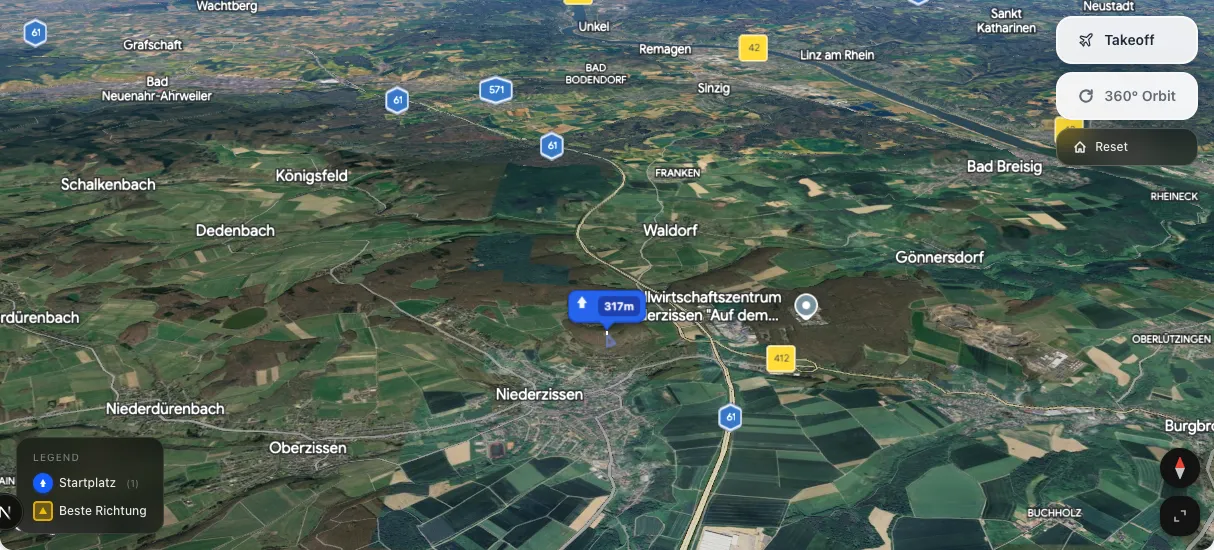 3D terrain map preview