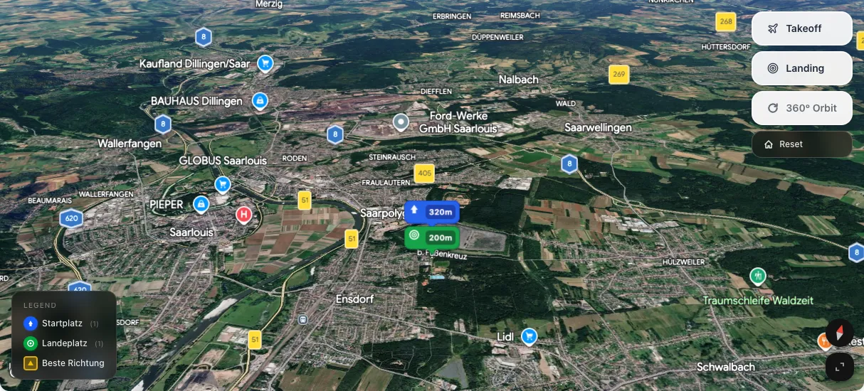 3D terrain map preview