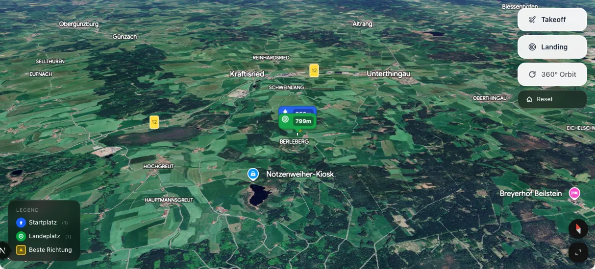 3D terrain map preview