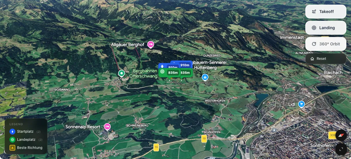 3D terrain map preview