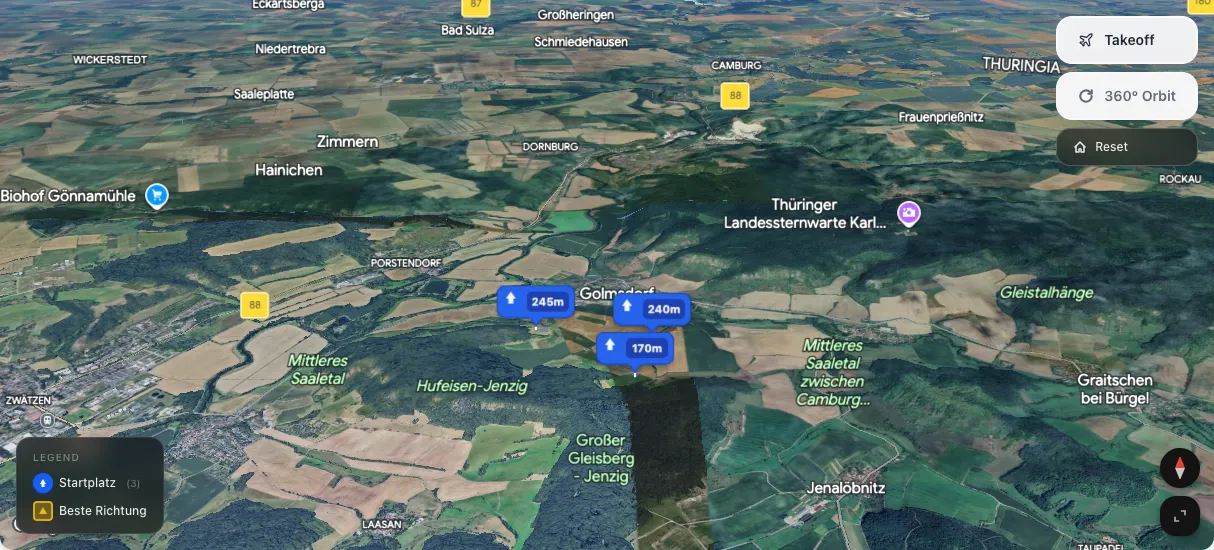 3D terrain map preview