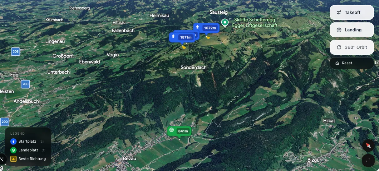 3D terrain map preview