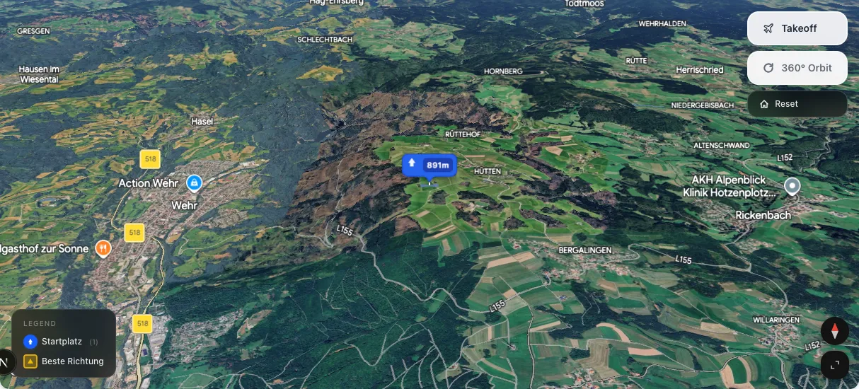 3D terrain map preview