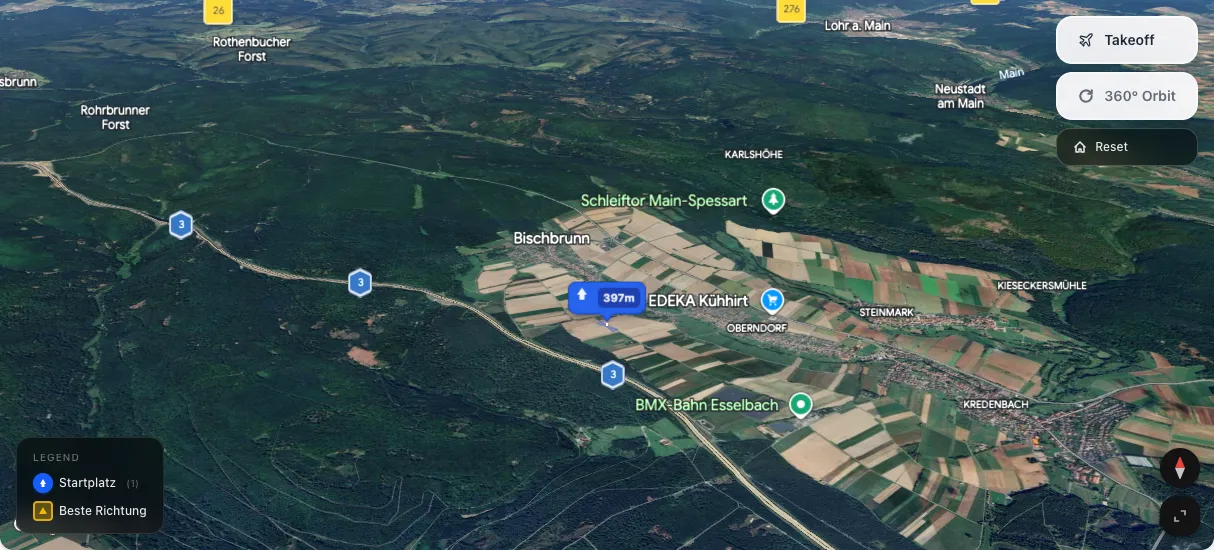 3D terrain map preview