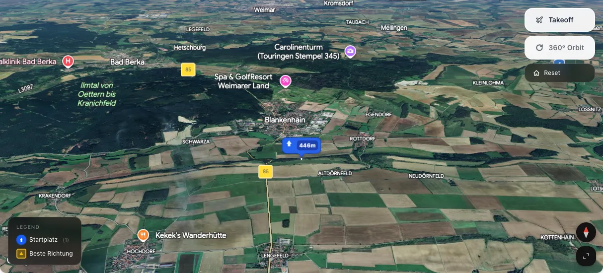 3D terrain map preview