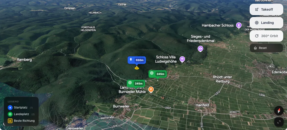 3D terrain map preview