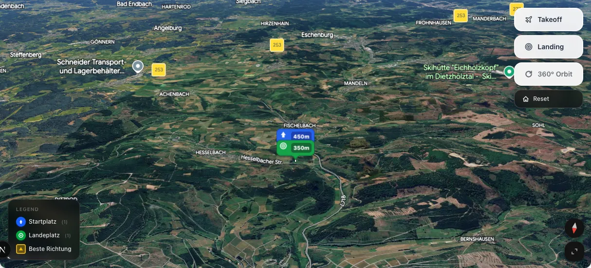 3D terrain map preview
