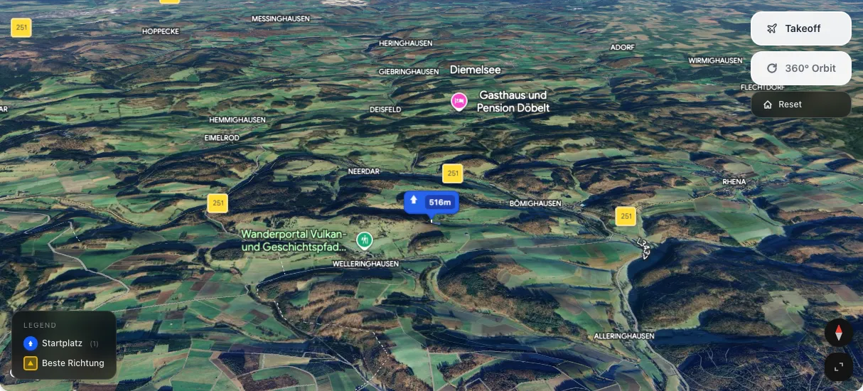 3D terrain map preview