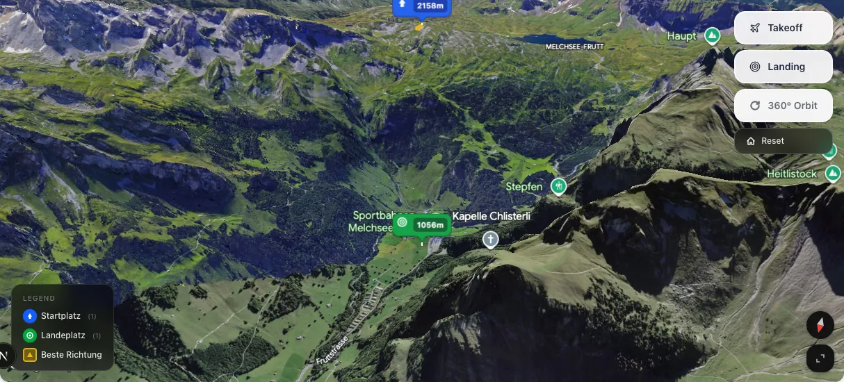 3D terrain map preview