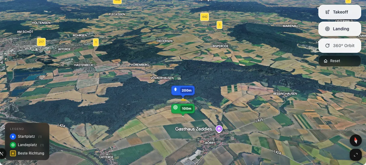3D terrain map preview
