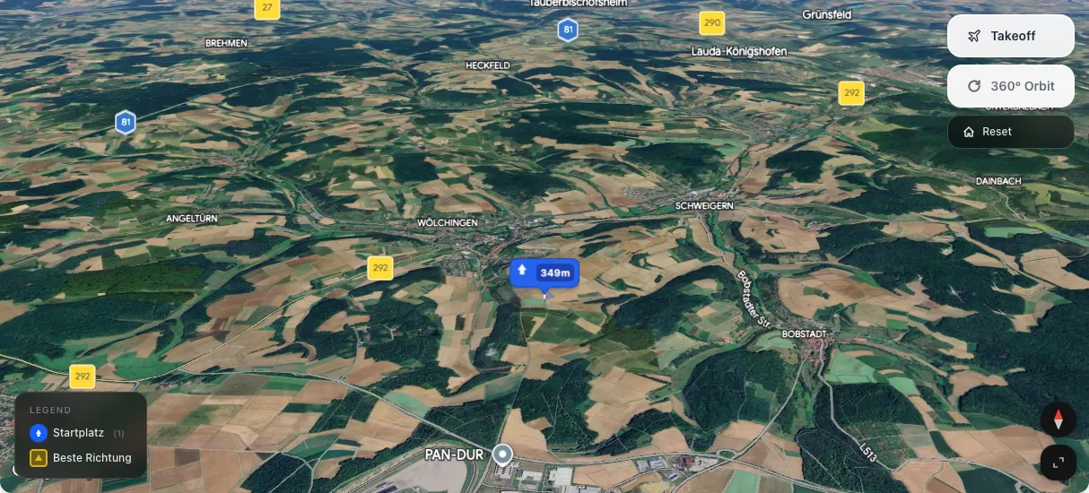 3D terrain map preview