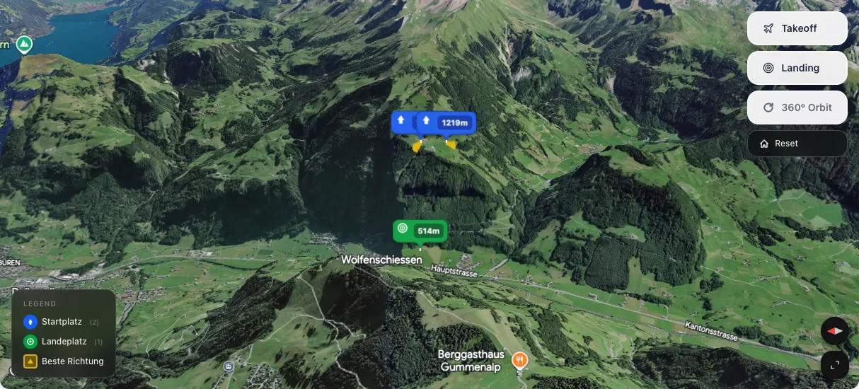 3D terrain map preview